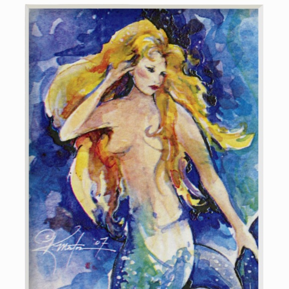 Mermaid Print in Mat from original painting by Kathy Morton Stanion - Celeste - Picture 1 of 4